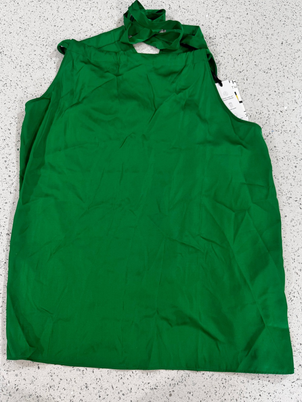 Womens Green Halter Tie Neck Shirt